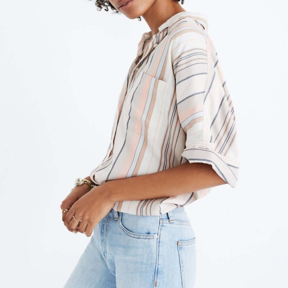 Madewell Courier Shirt in Aldwin Stripe size medium